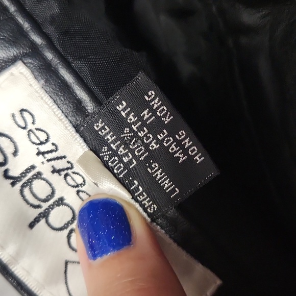 Vintage Cedars Petites High Rise Black Leather Pleated Trousers Tapered Pants - Picture 11 of 15